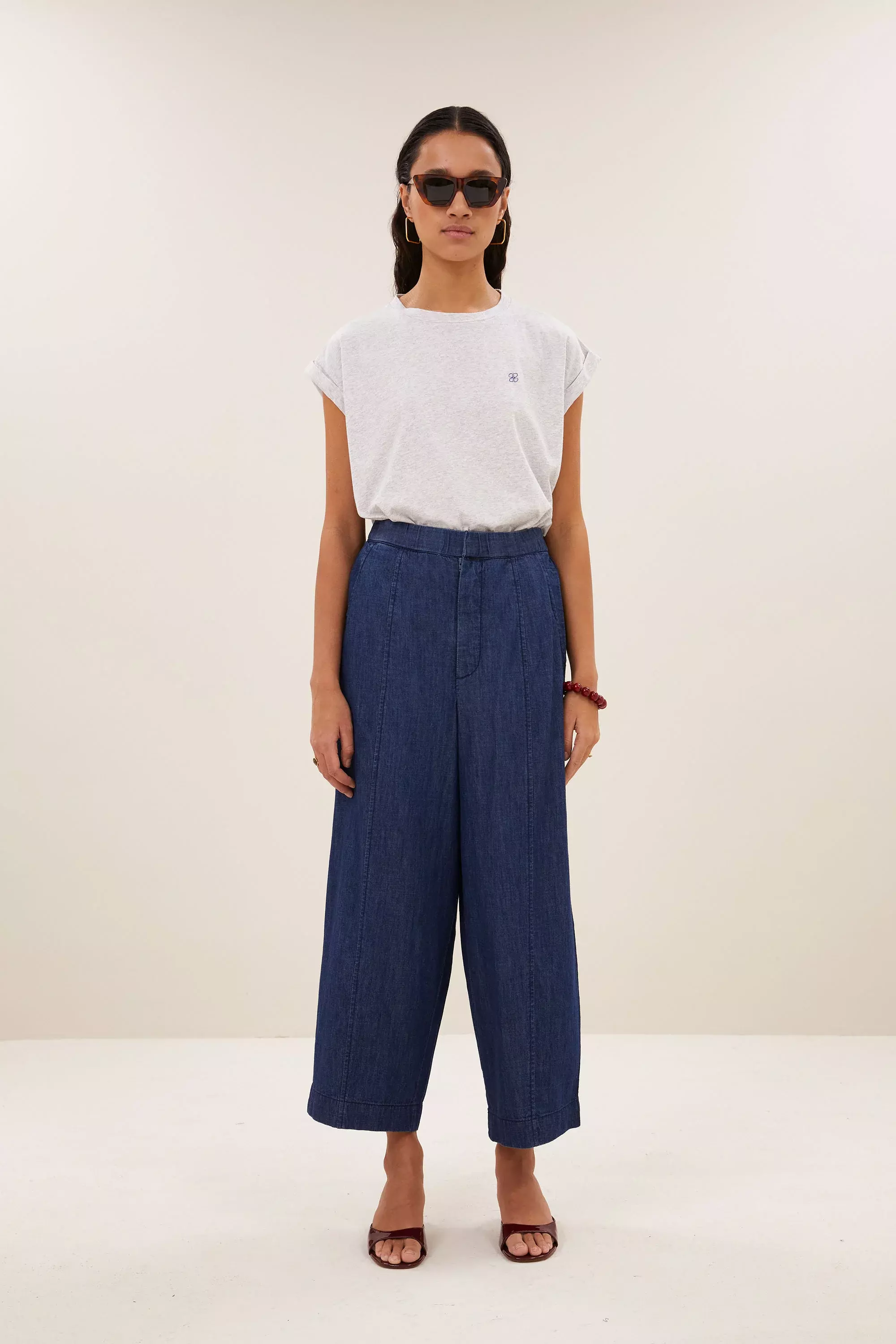 By-Bar Light Grey Melee Tobi Clover Top Damen grau